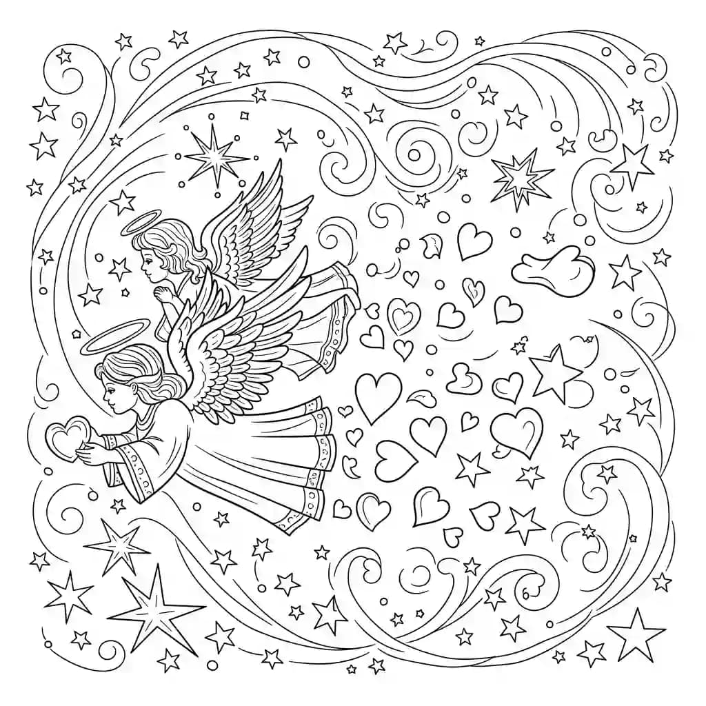 desenho de anjo para colorir