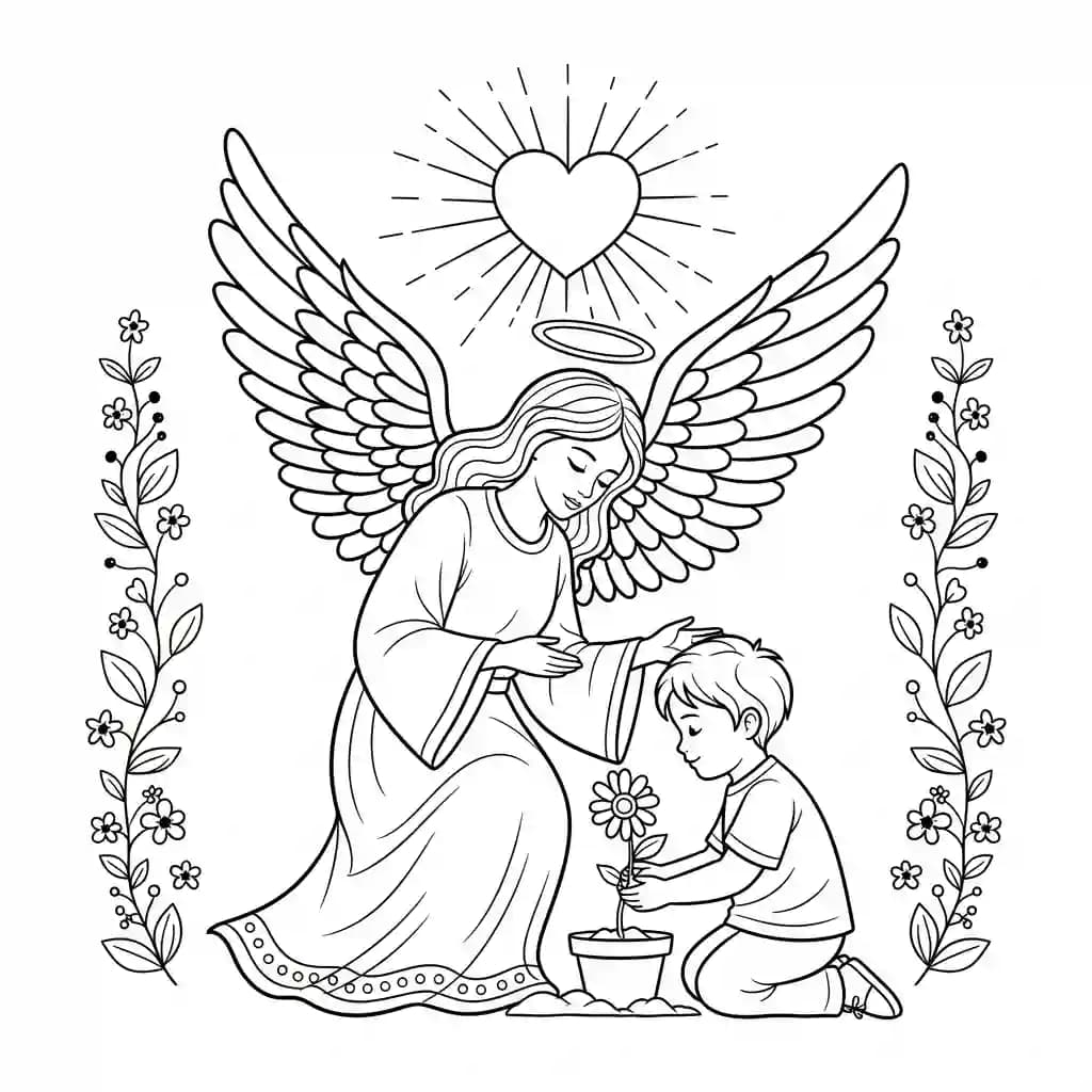 desenho de anjo para colorir