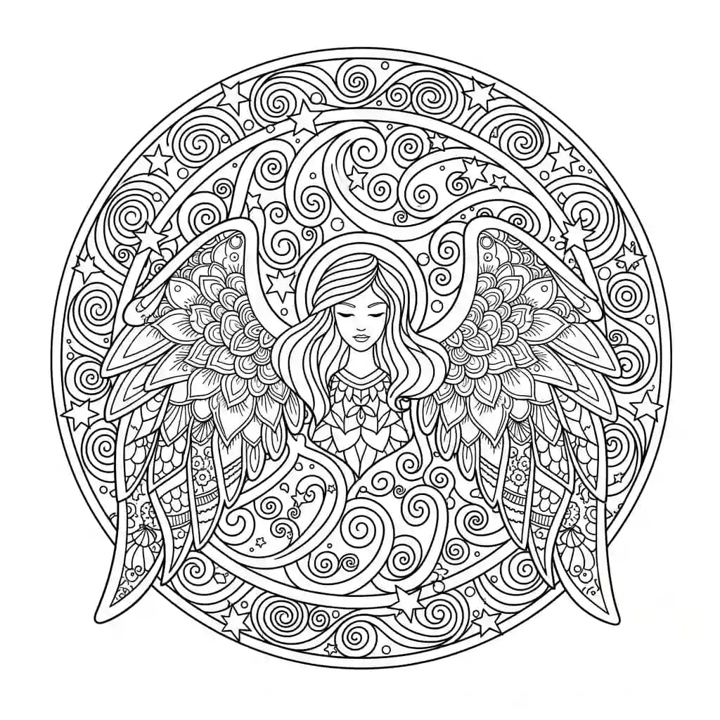 desenho de anjo para colorir