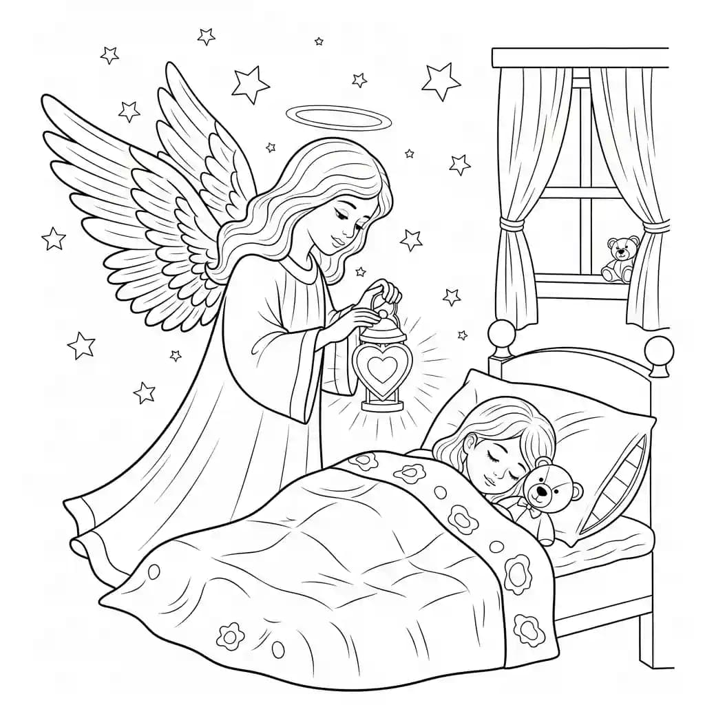 desenho de anjo para colorir
