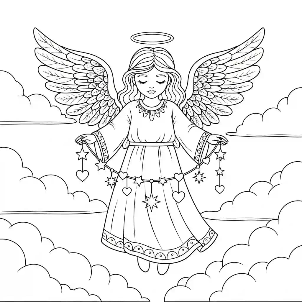 desenho de anjo para colorir
