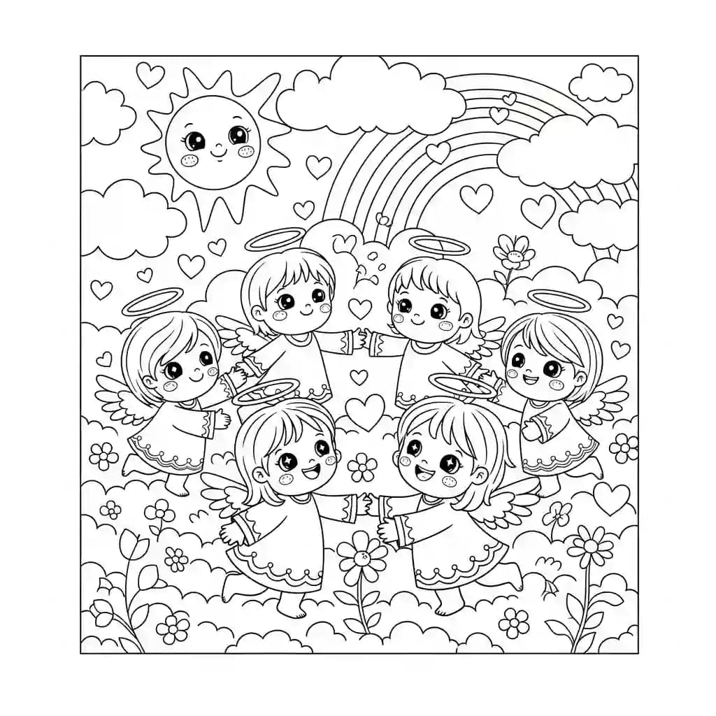 desenho de anjo para colorir