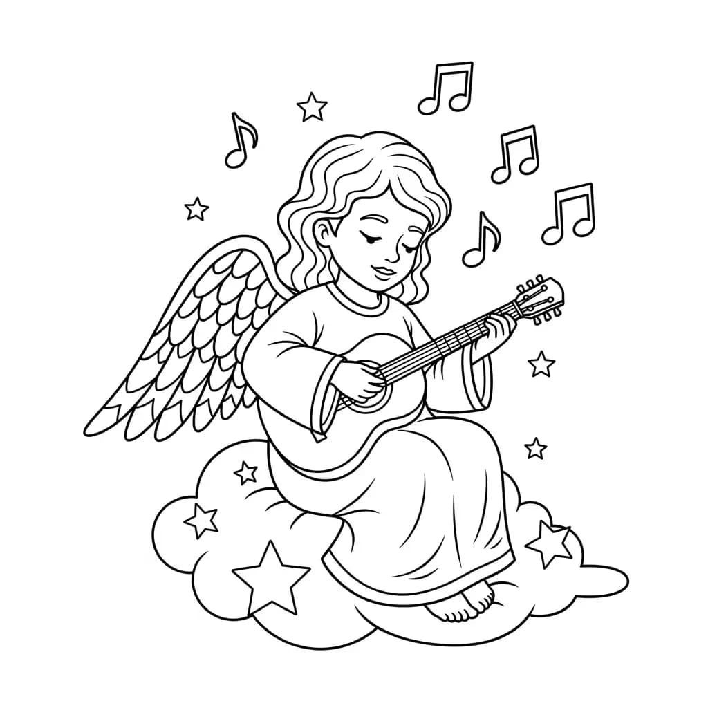 desenho de anjo para colorir