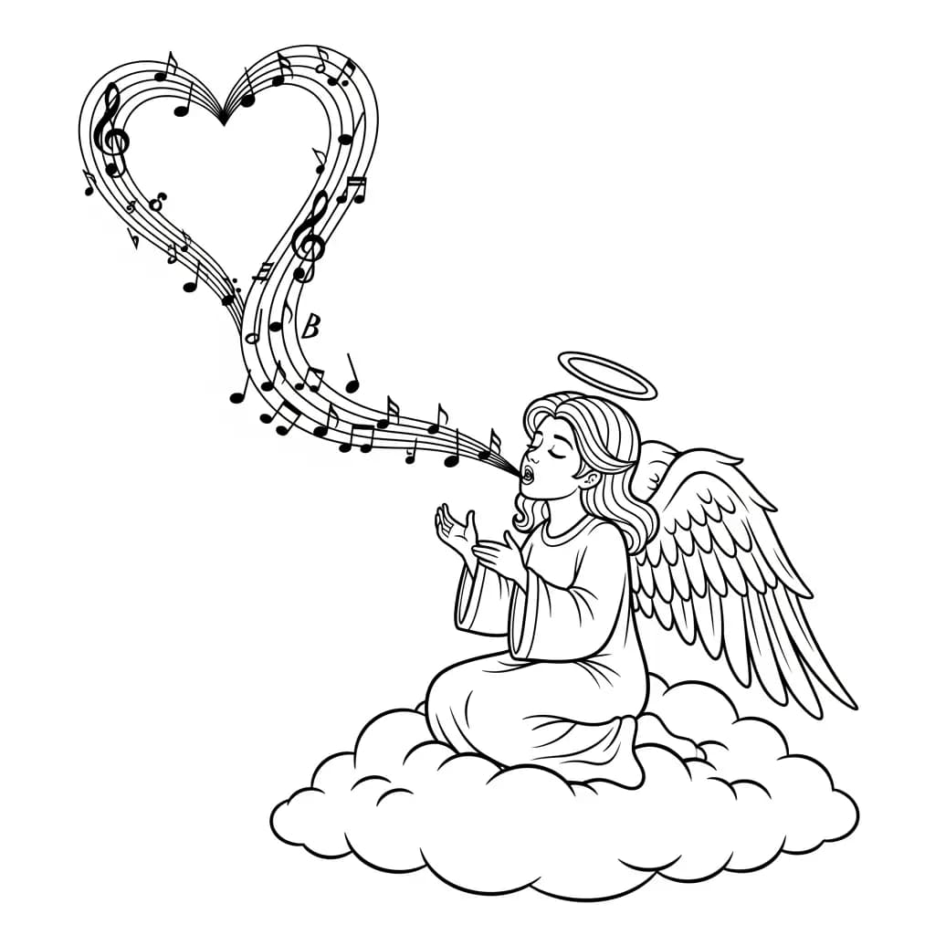 desenho de anjo para colorir