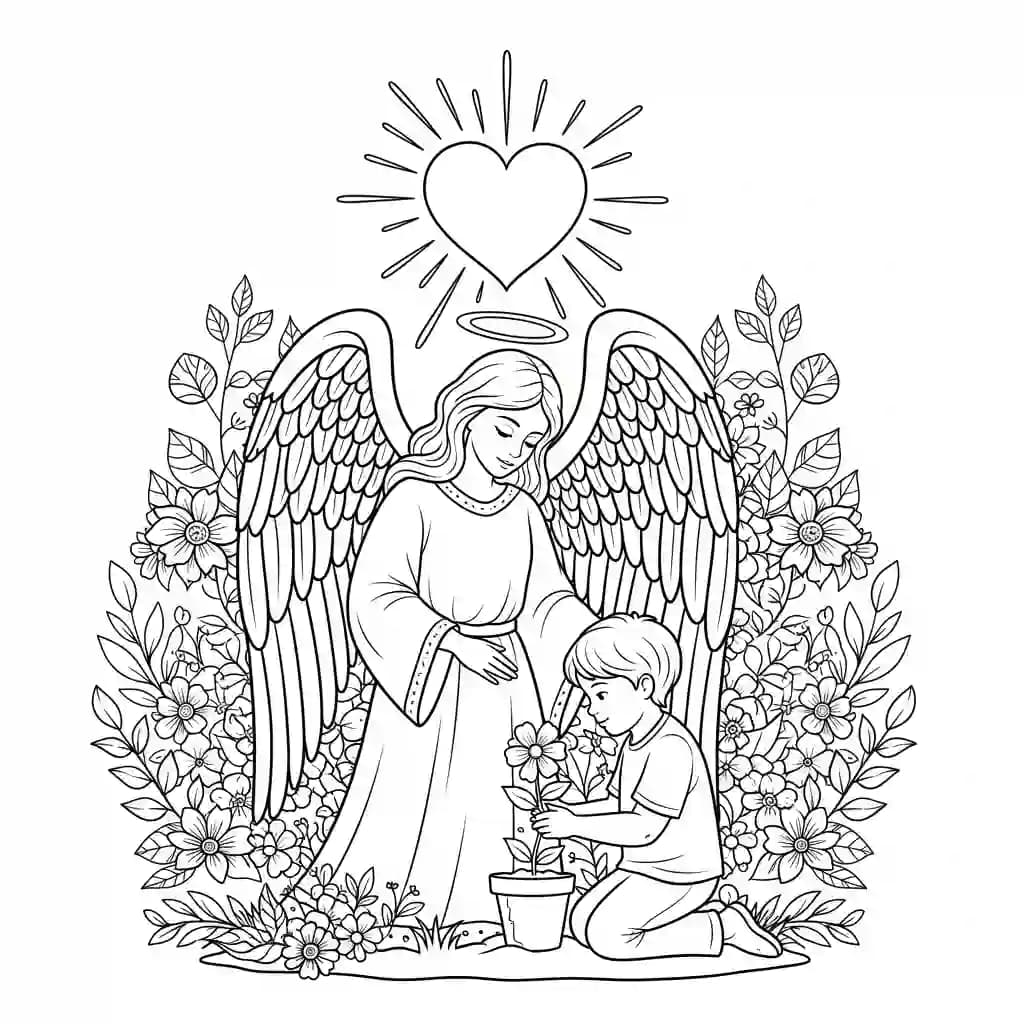 desenho de anjo para colorir