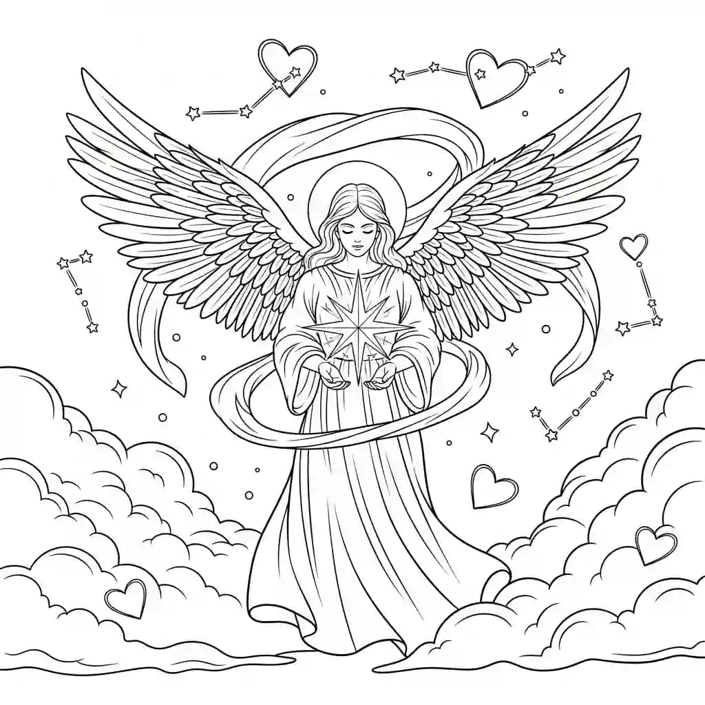 desenho de anjo para colorir