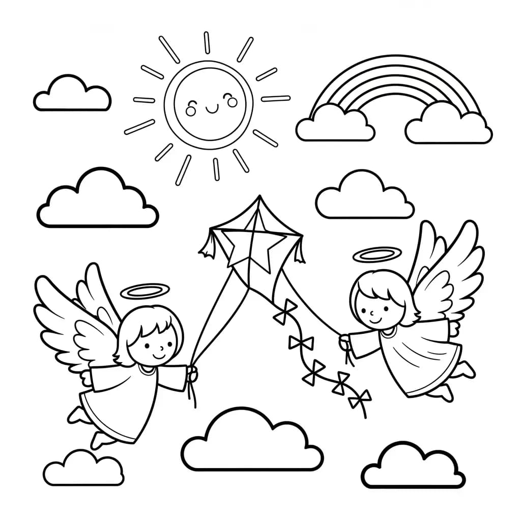 desenho de anjo para colorir