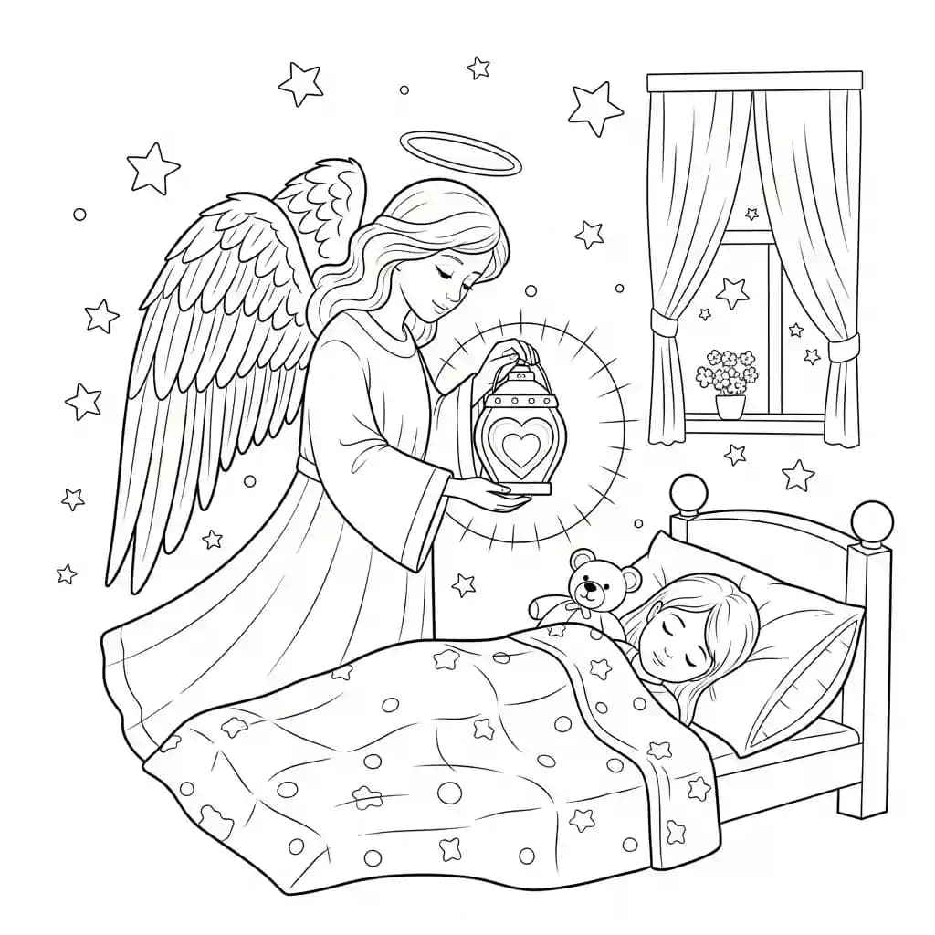 desenho de anjo para colorir
