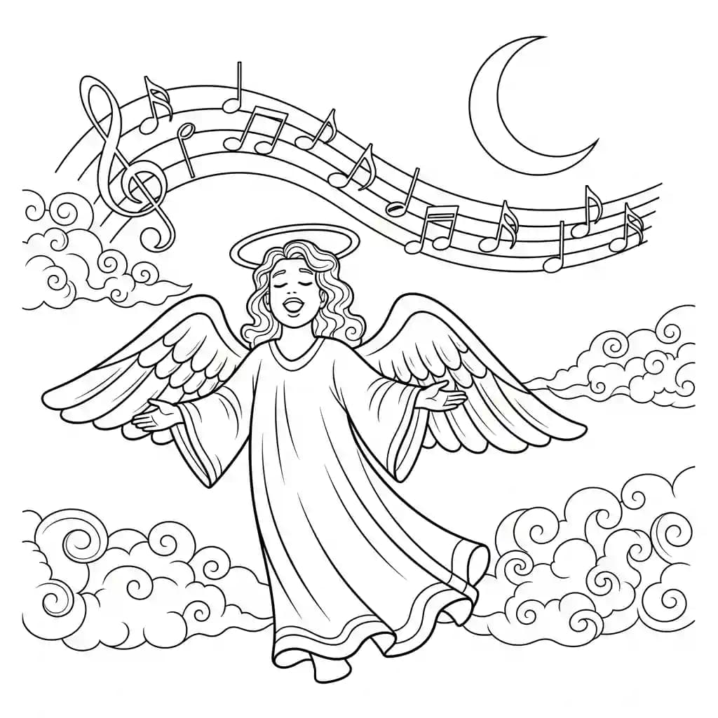 desenho de anjo para colorir