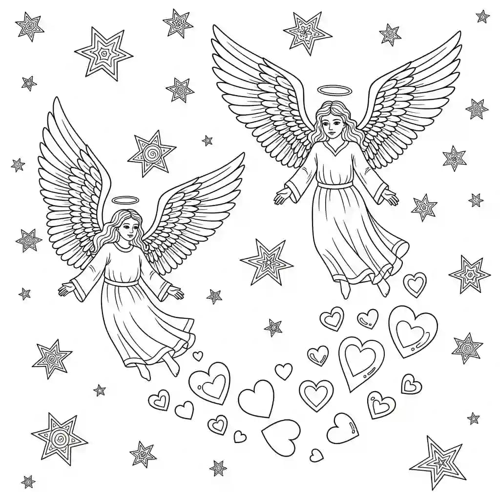 desenho de anjo para colorir