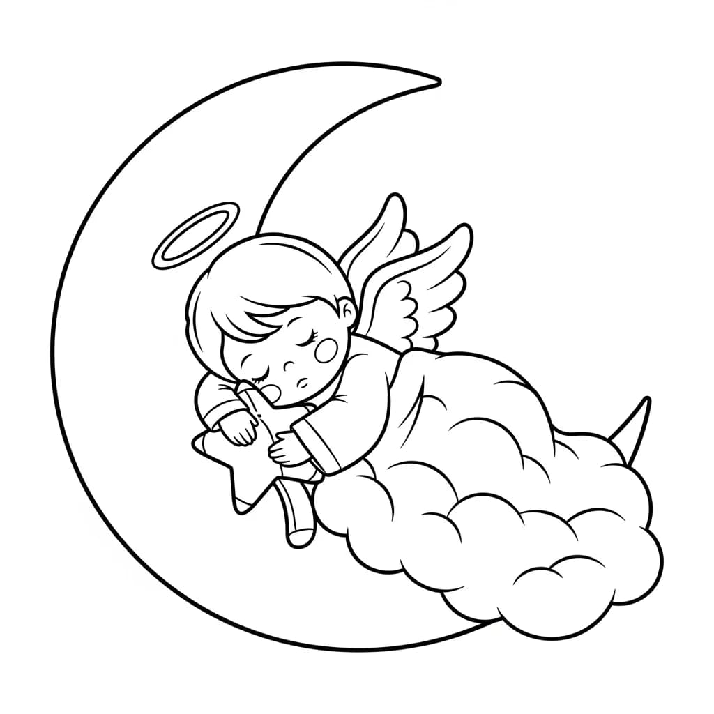 desenho de anjo para colorir