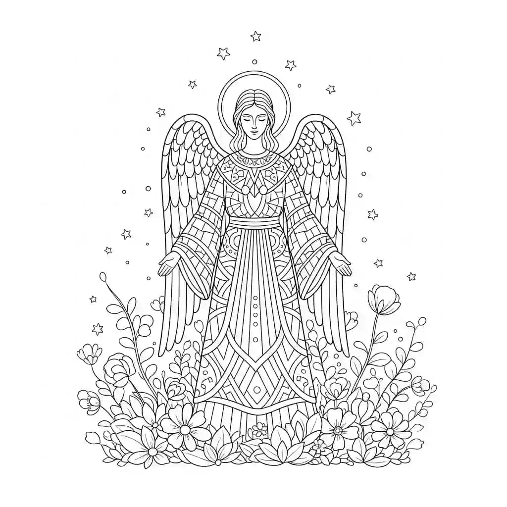 desenho de anjo para colorir