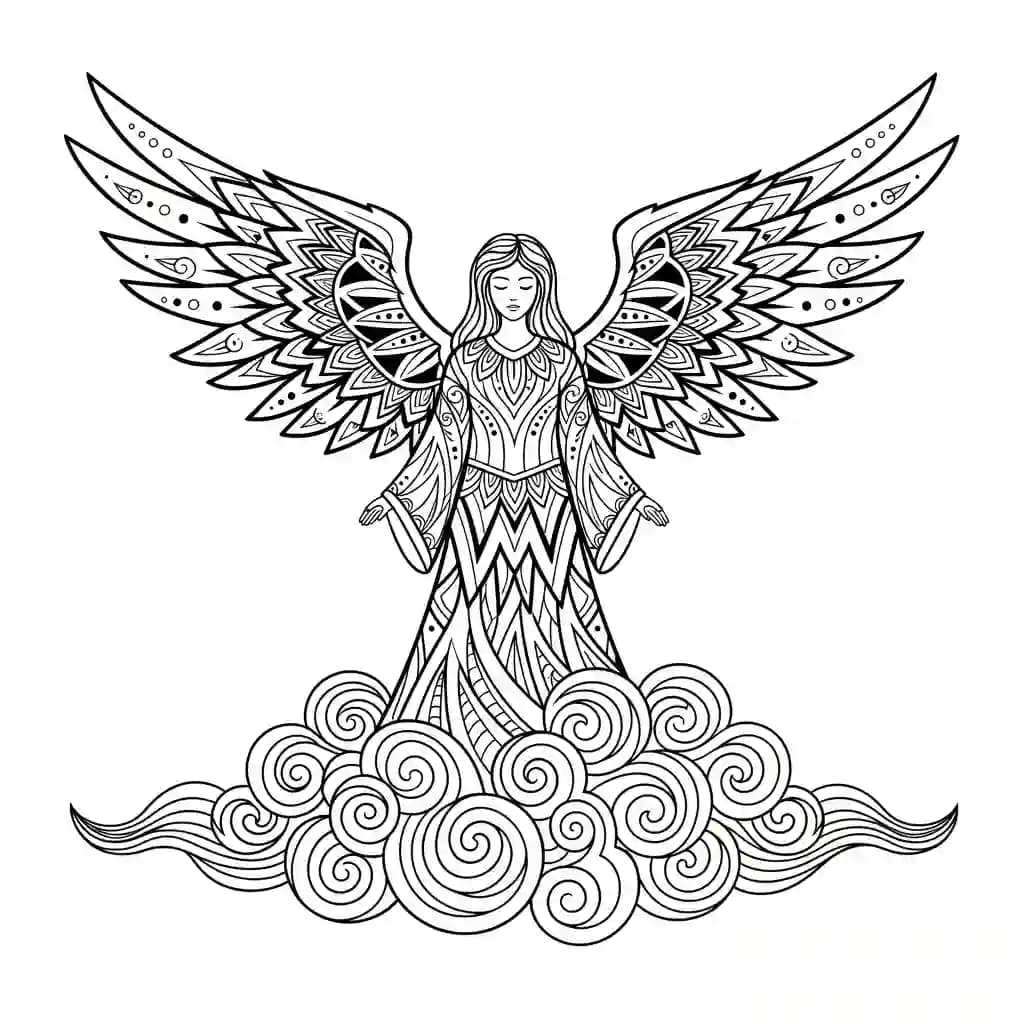 desenho de anjo para colorir