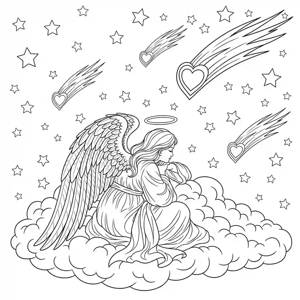 desenho de anjo para colorir