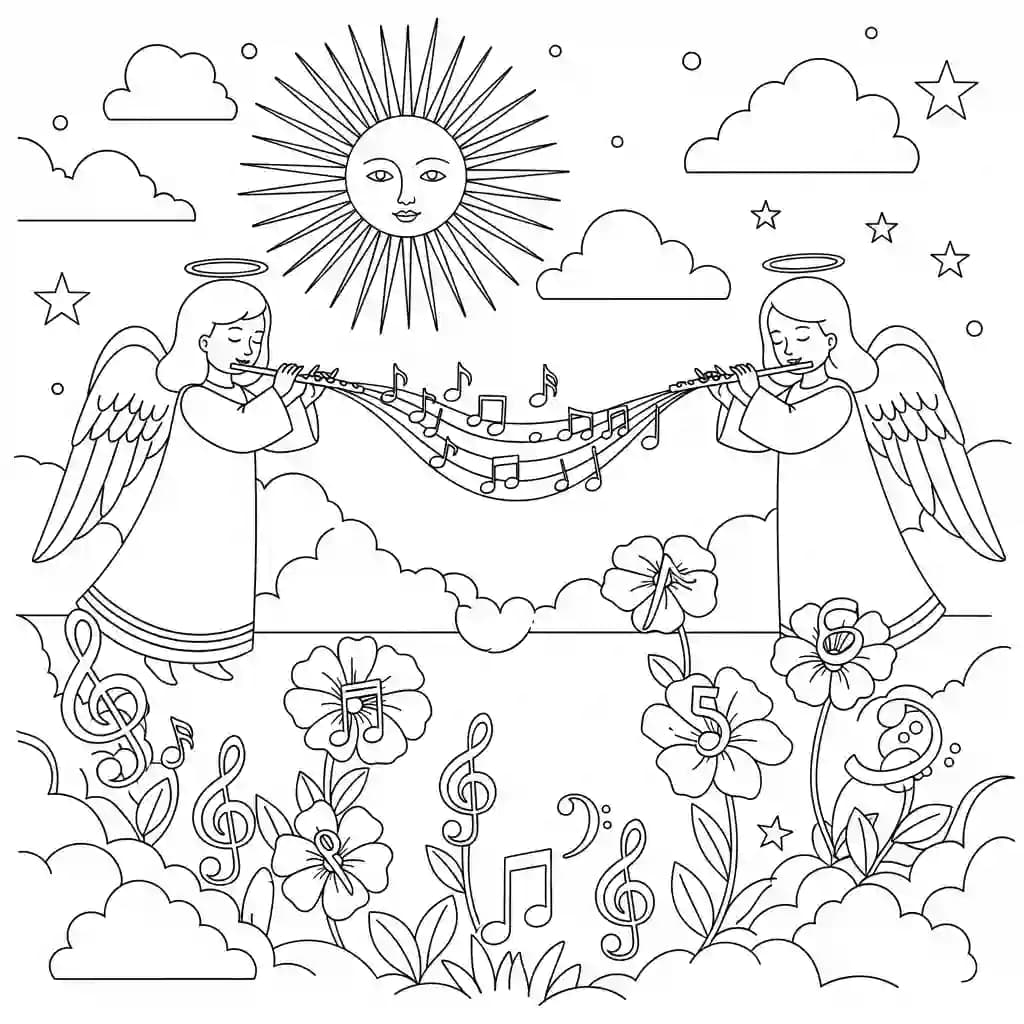 desenho de anjo para colorir