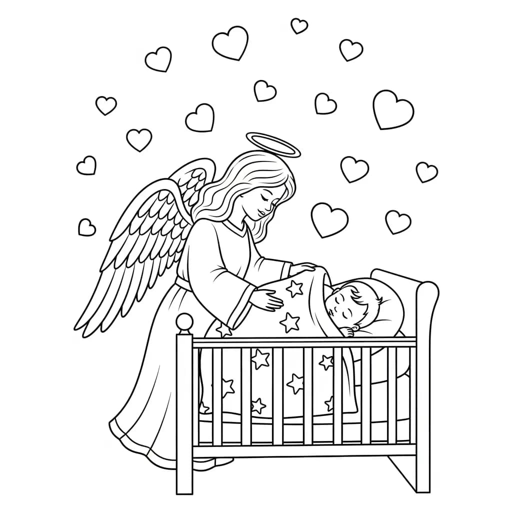 desenho de anjo para colorir