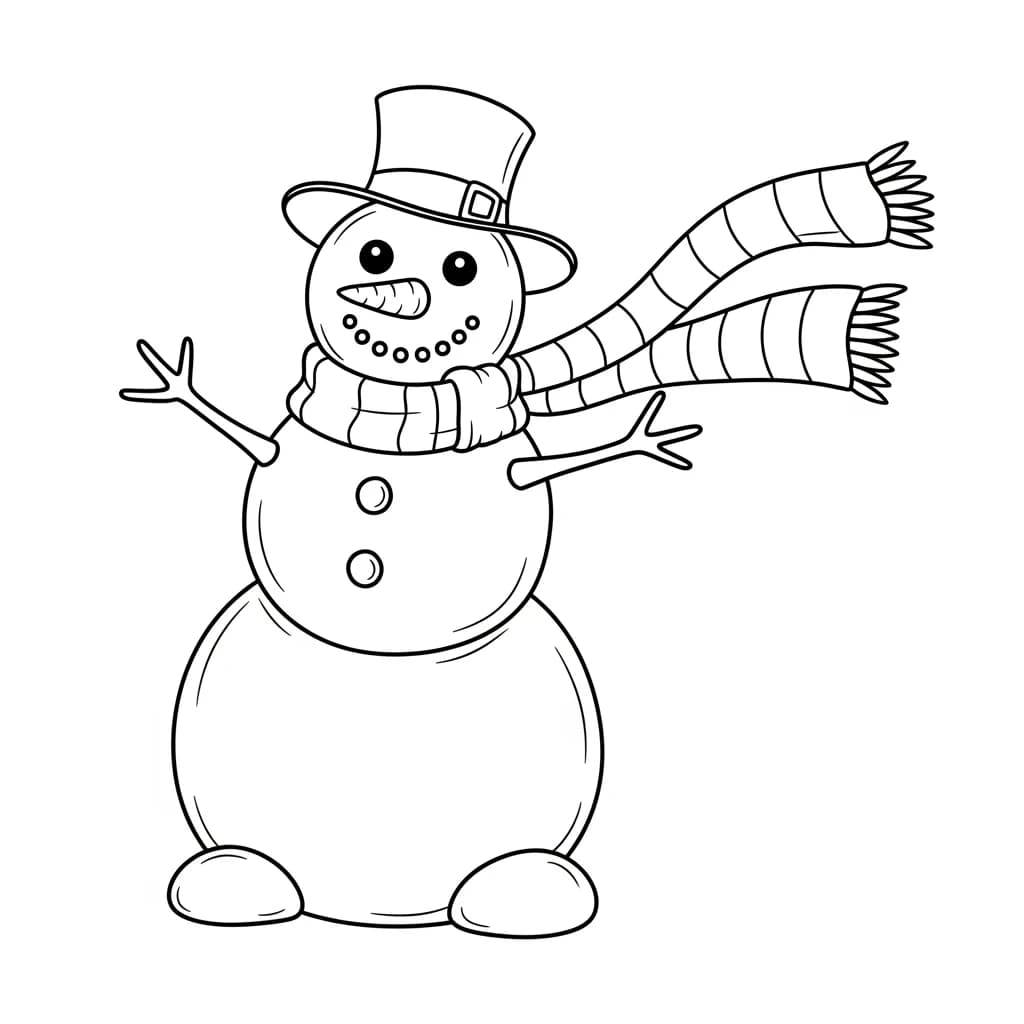 desenho de boneco de neve para colorir