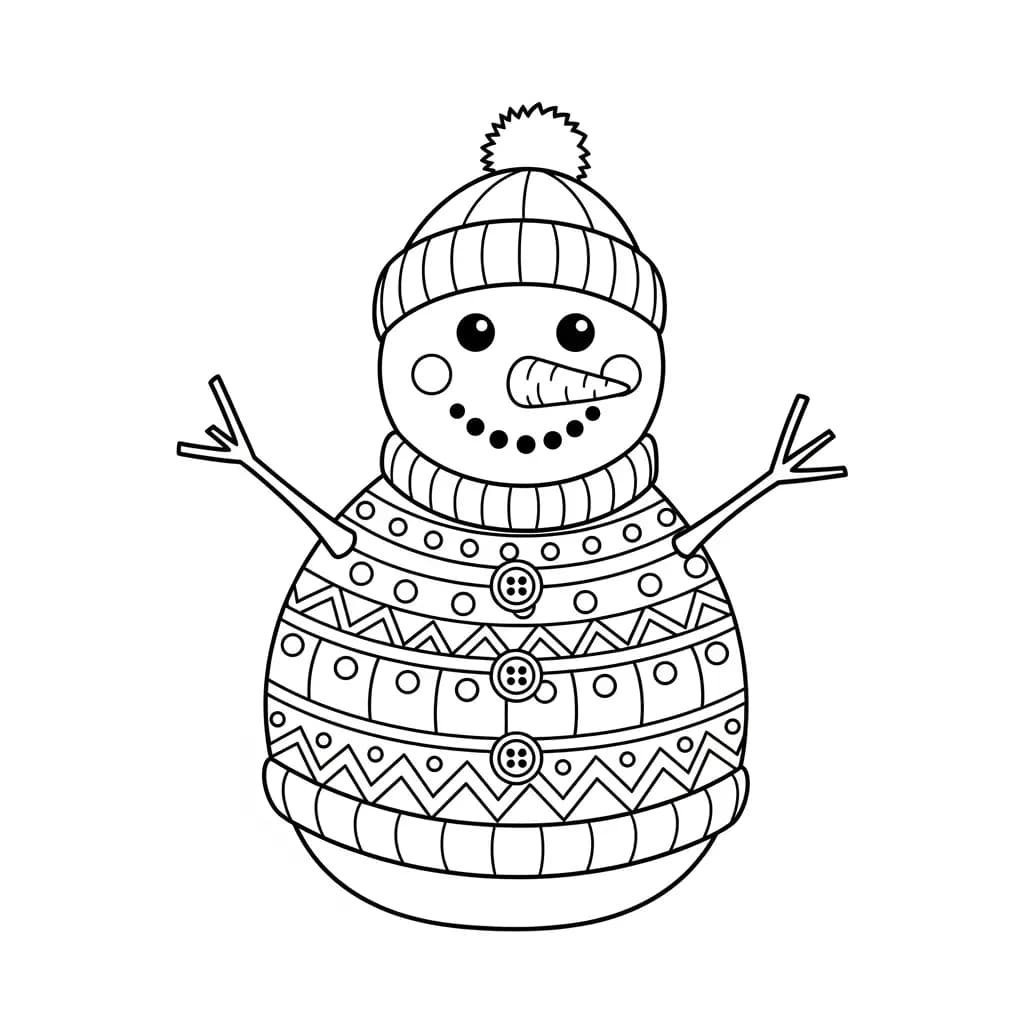 desenho de boneco de neve para colorir