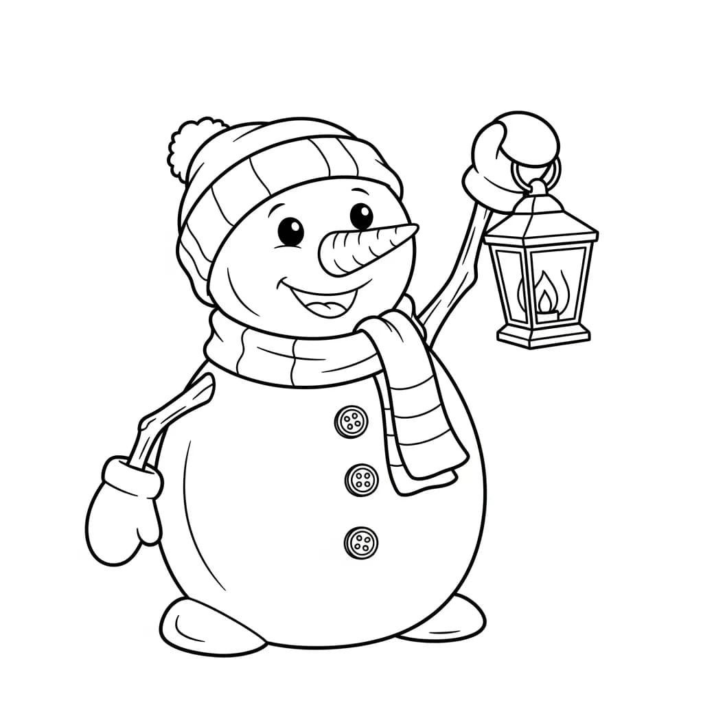 desenho de boneco de neve para colorir