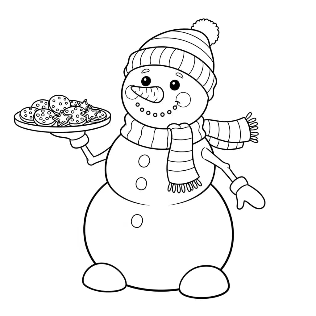 desenho de boneco de neve para colorir