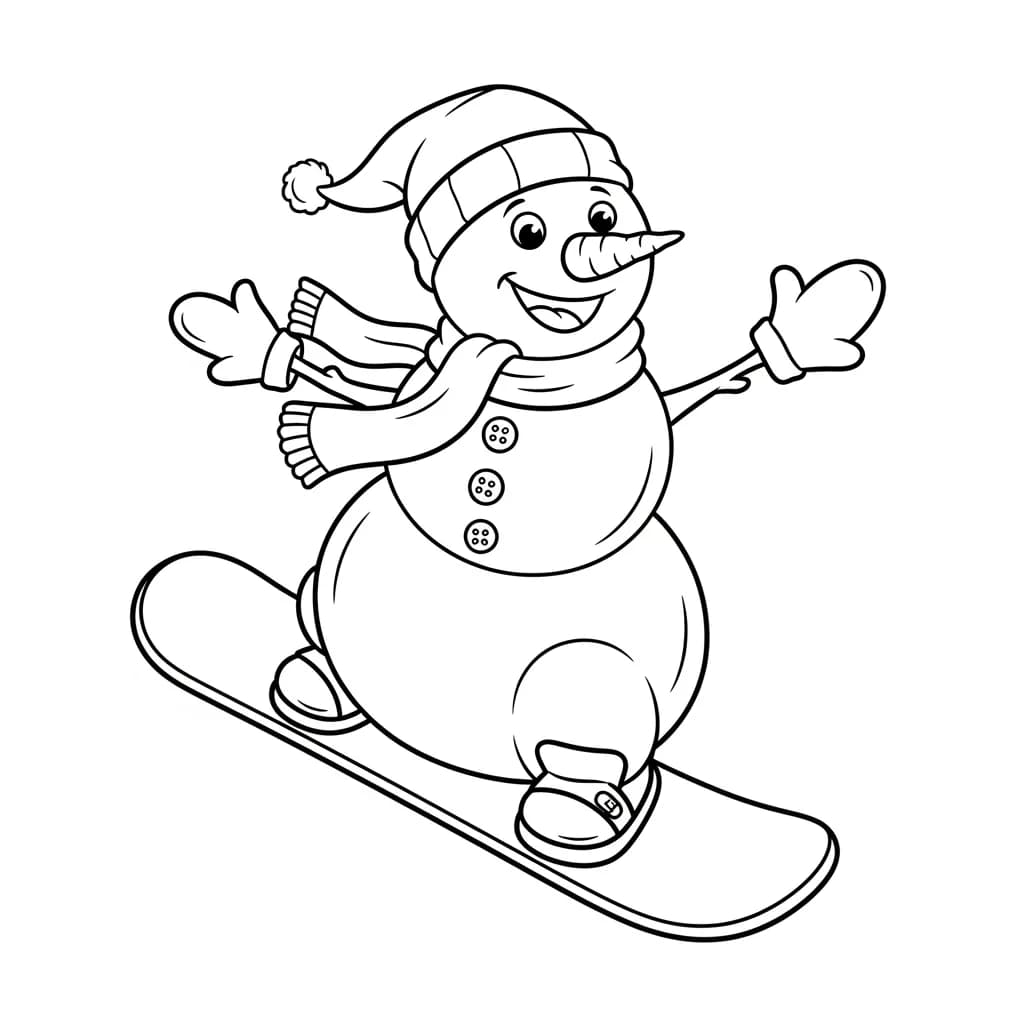 desenho de boneco de neve para colorir