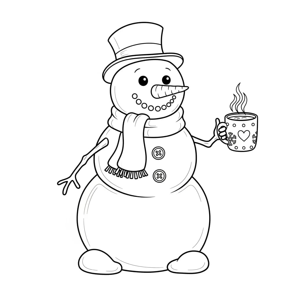 desenho de boneco de neve para colorir