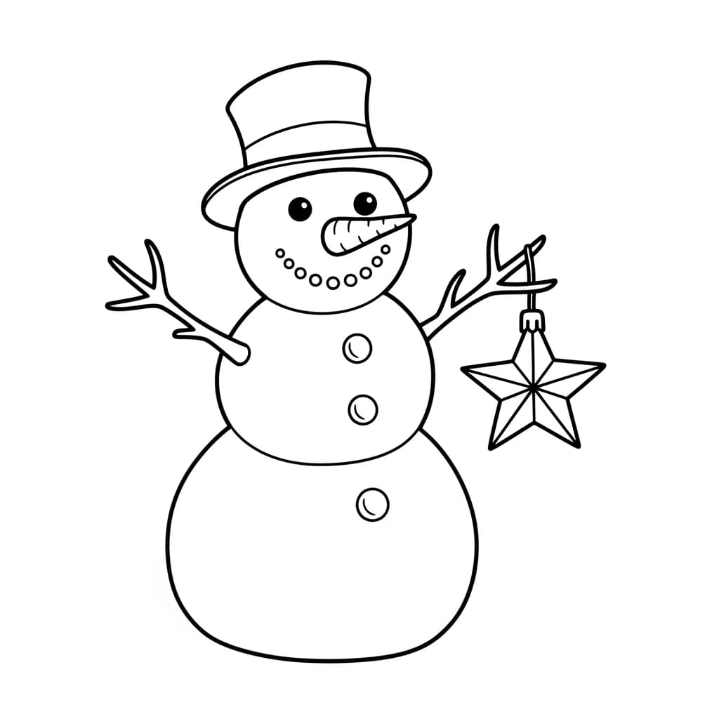 desenho de boneco de neve para colorir