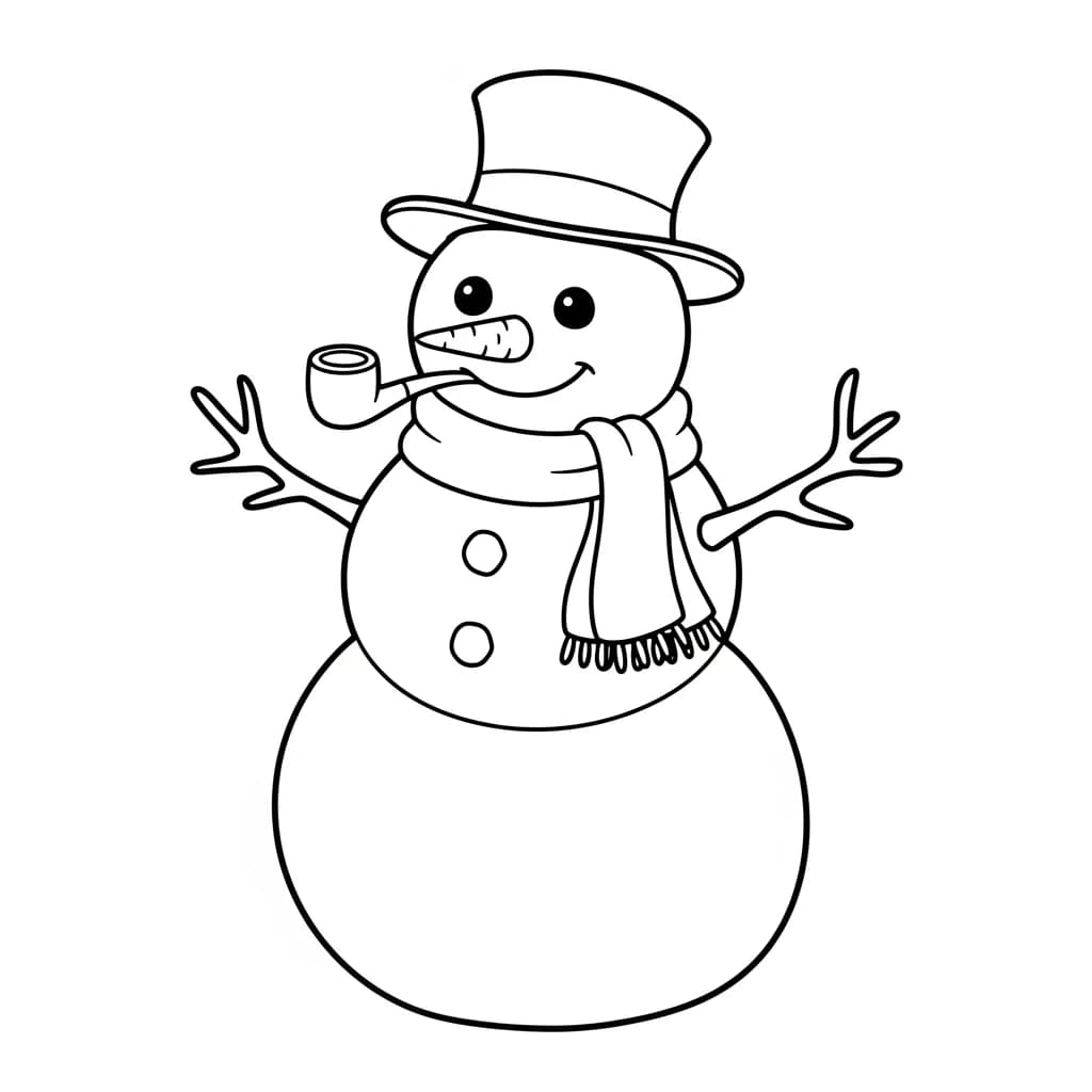 desenho de boneco de neve para colorir
