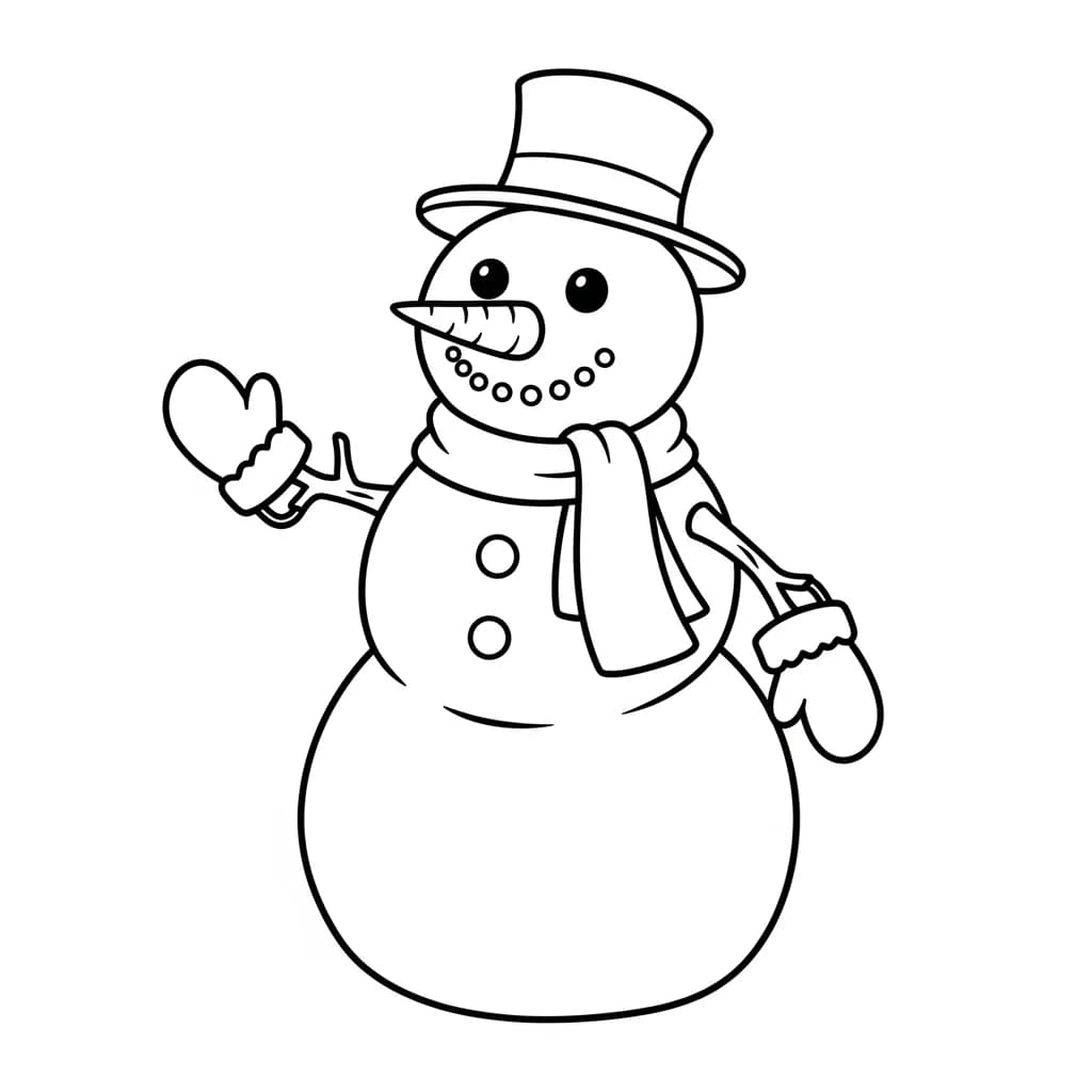 desenho de boneco de neve para colorir