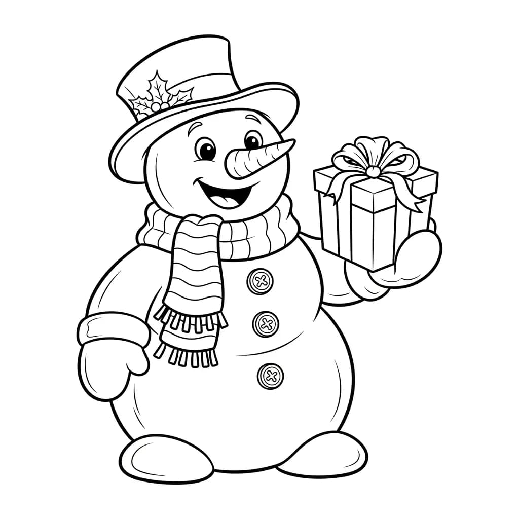desenho de boneco de neve para colorir