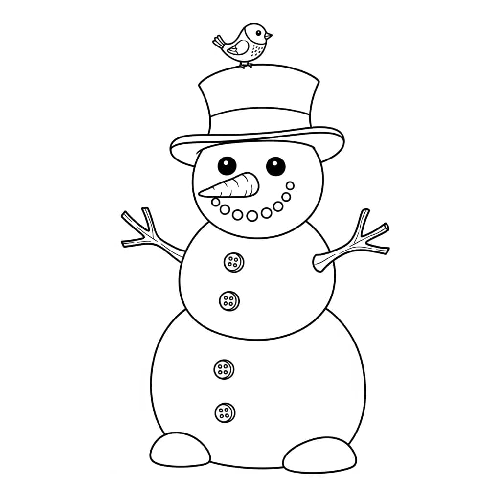 desenho de boneco de neve para colorir