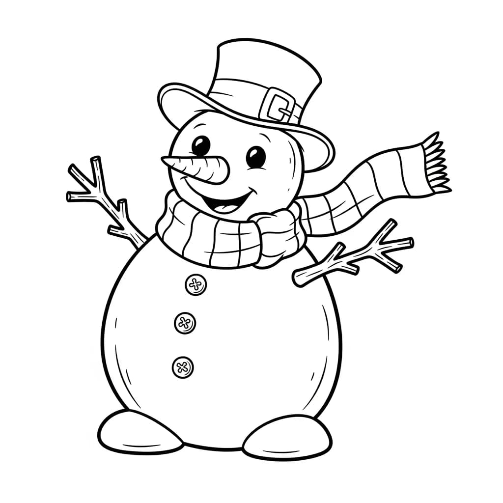 desenho de boneco de neve para colorir