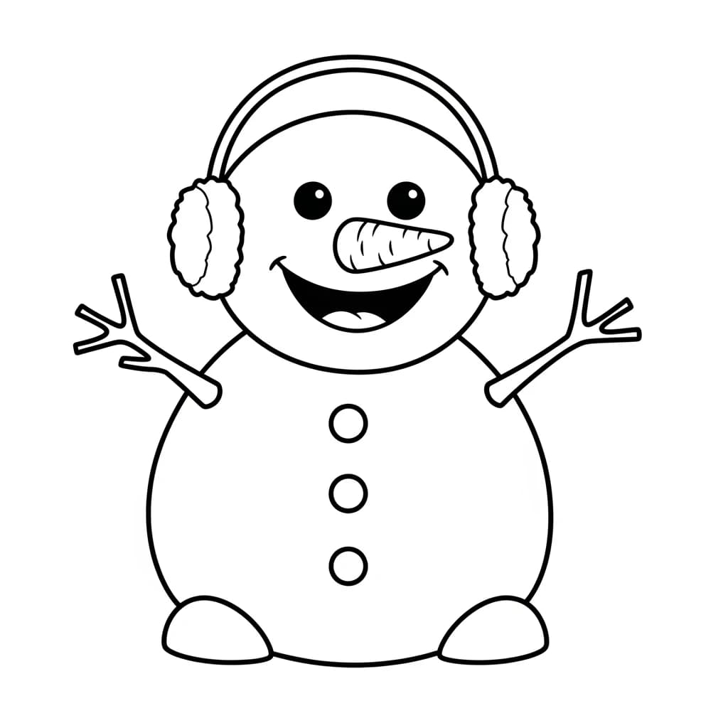 desenho de boneco de neve para colorir