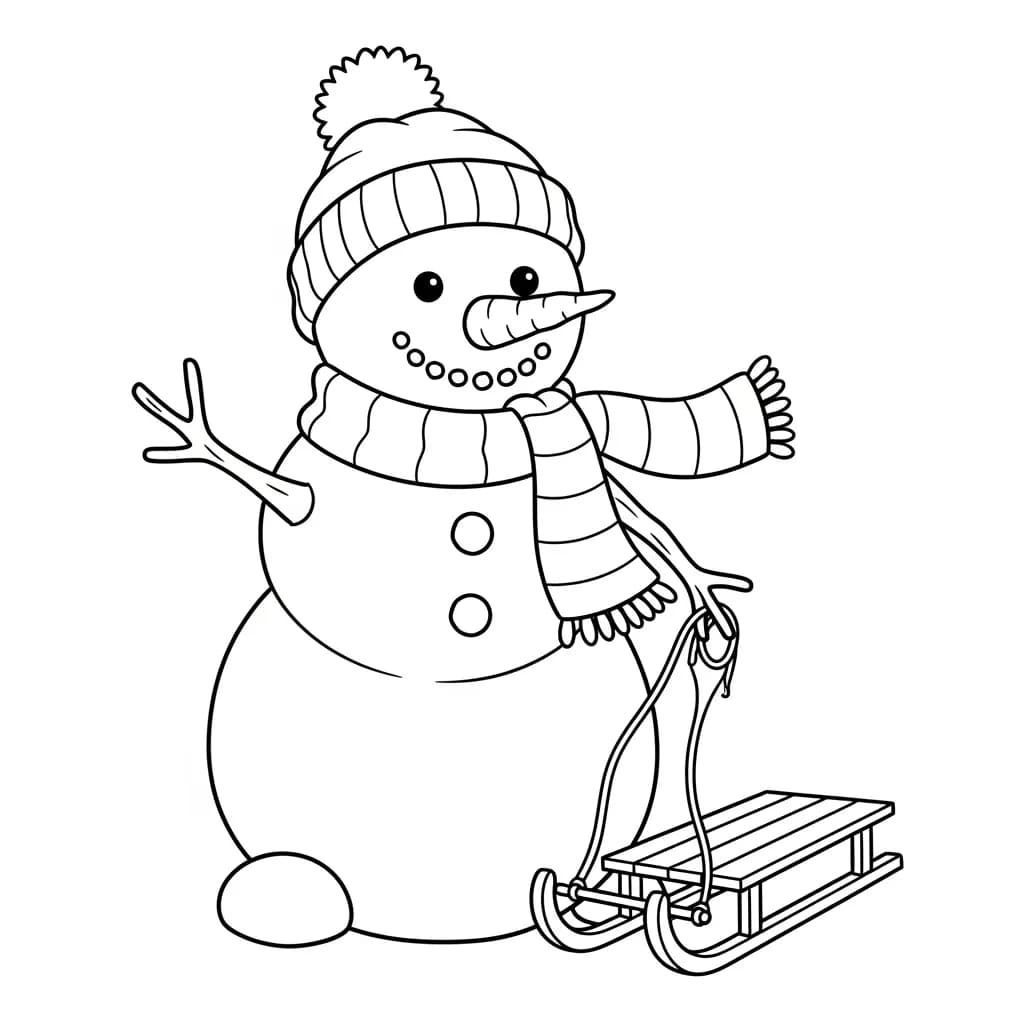 desenho de boneco de neve para colorir