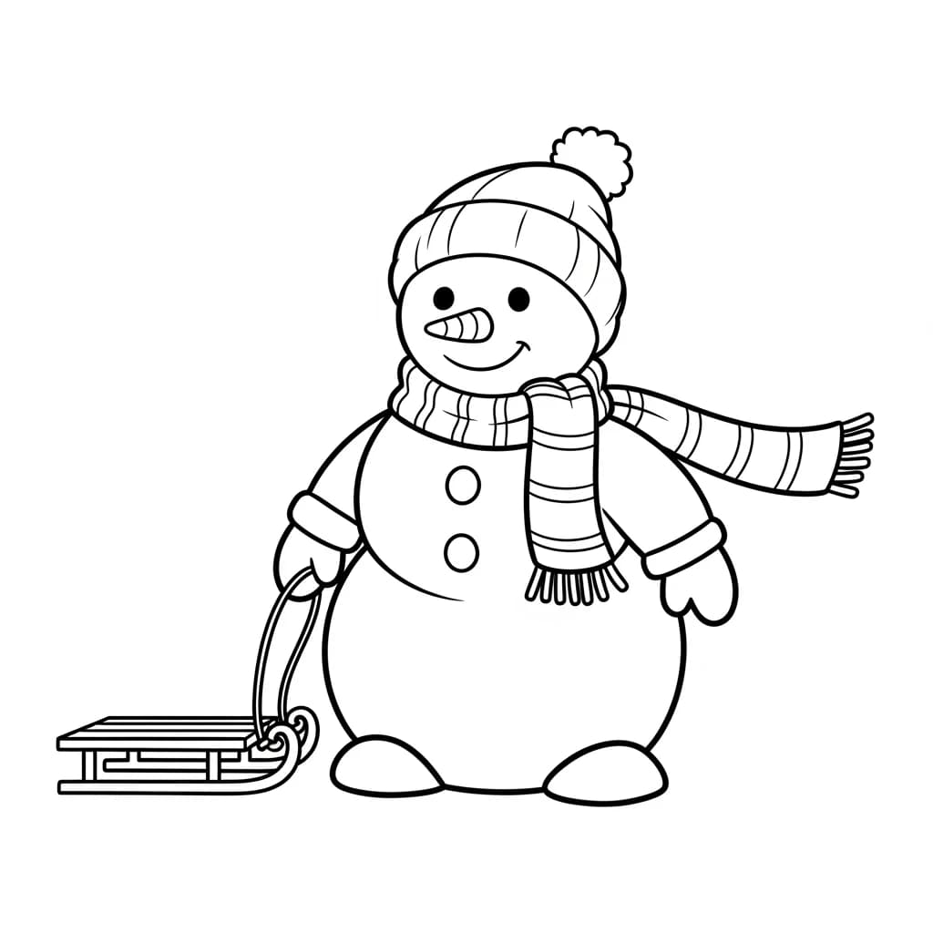 desenho de boneco de neve para colorir