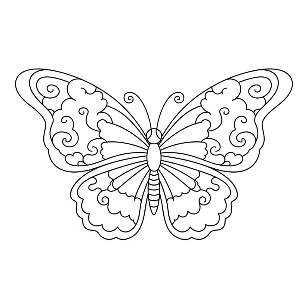 Desenho de Borboleta para Colorir e Imprimir