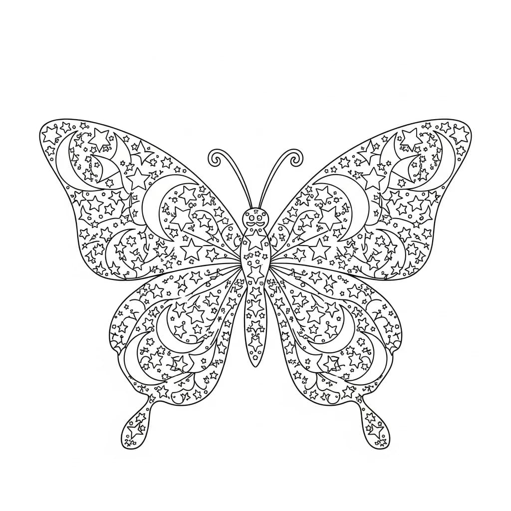 Desenho de Borboleta para Colorir e Imprimir