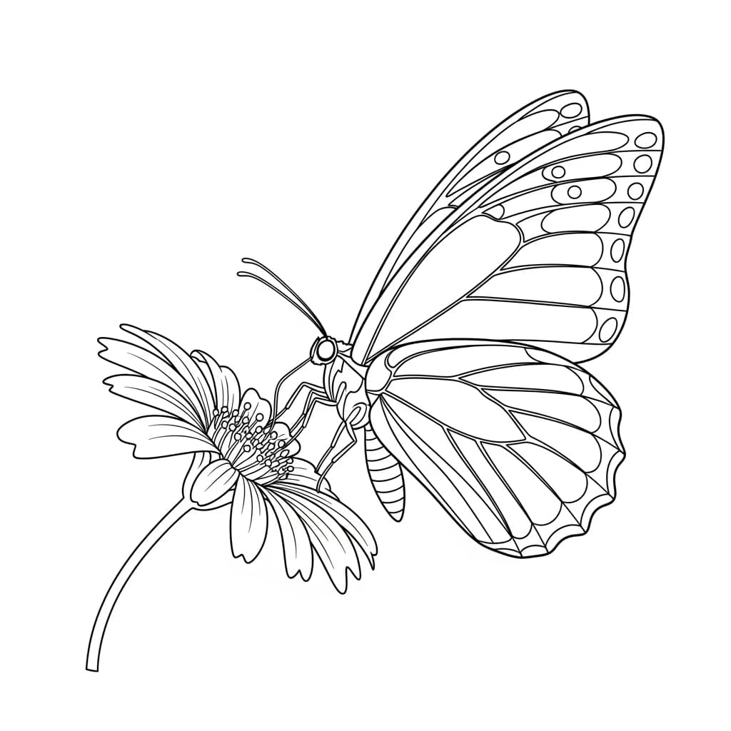 Desenho de Borboleta para Colorir e Imprimir