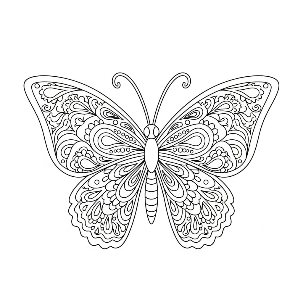 Desenho de Borboleta para Colorir e Imprimir