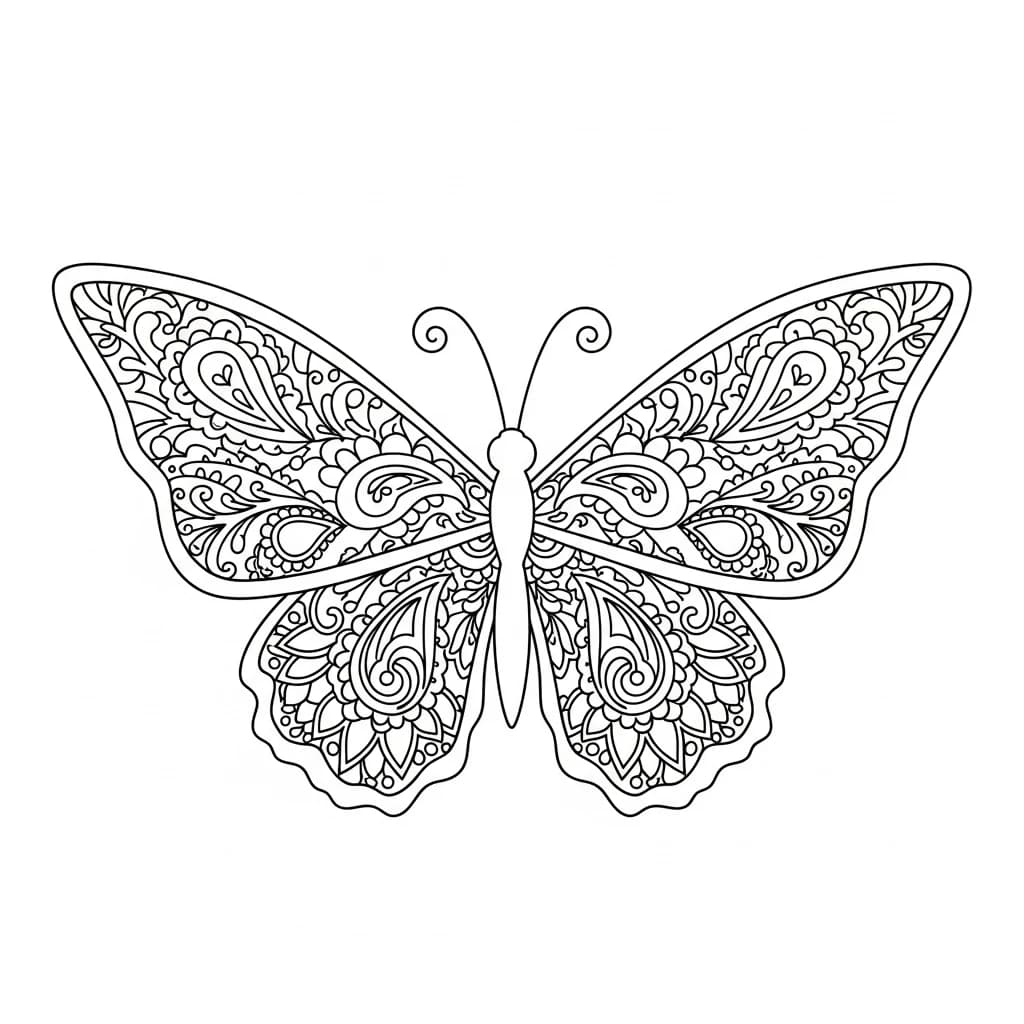 Desenho de Borboleta para Colorir e Imprimir