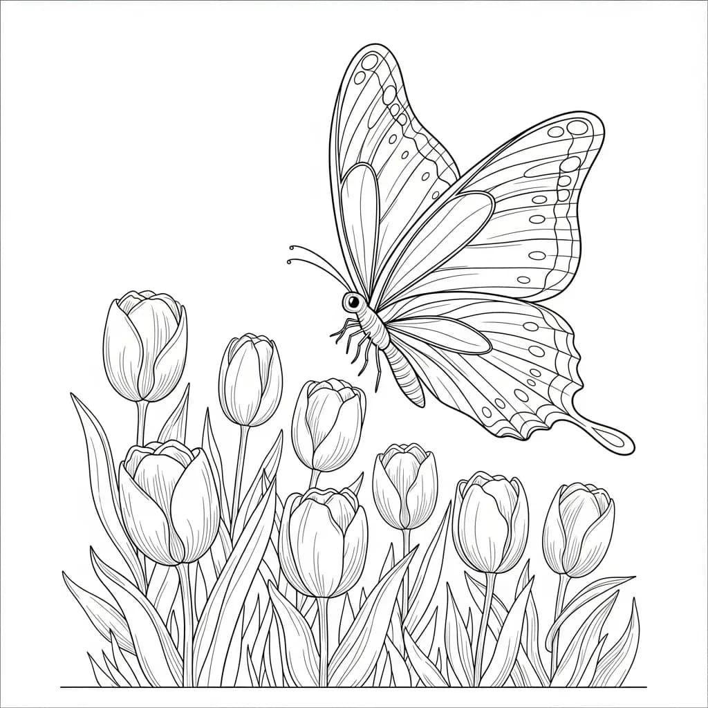 Desenho de Borboleta para Colorir e Imprimir