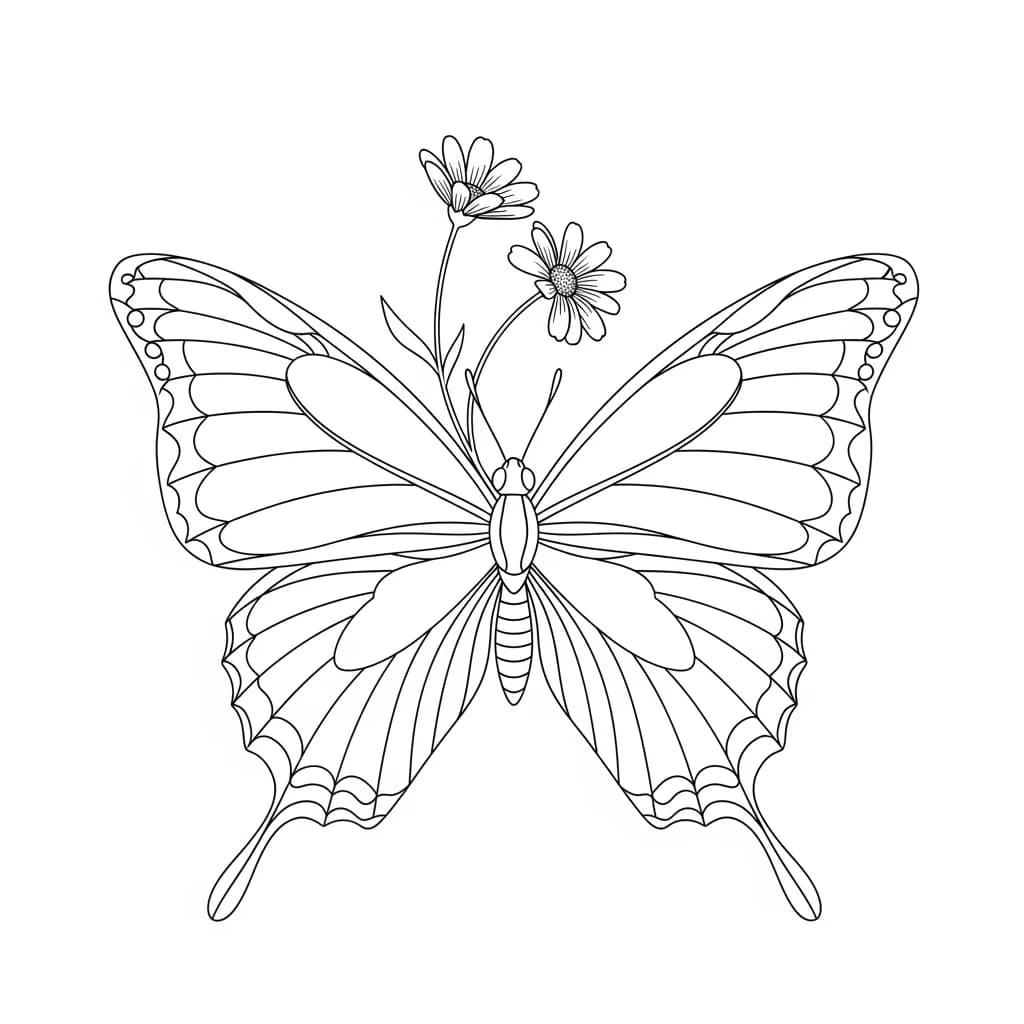 Desenho de Borboleta para Colorir e Imprimir