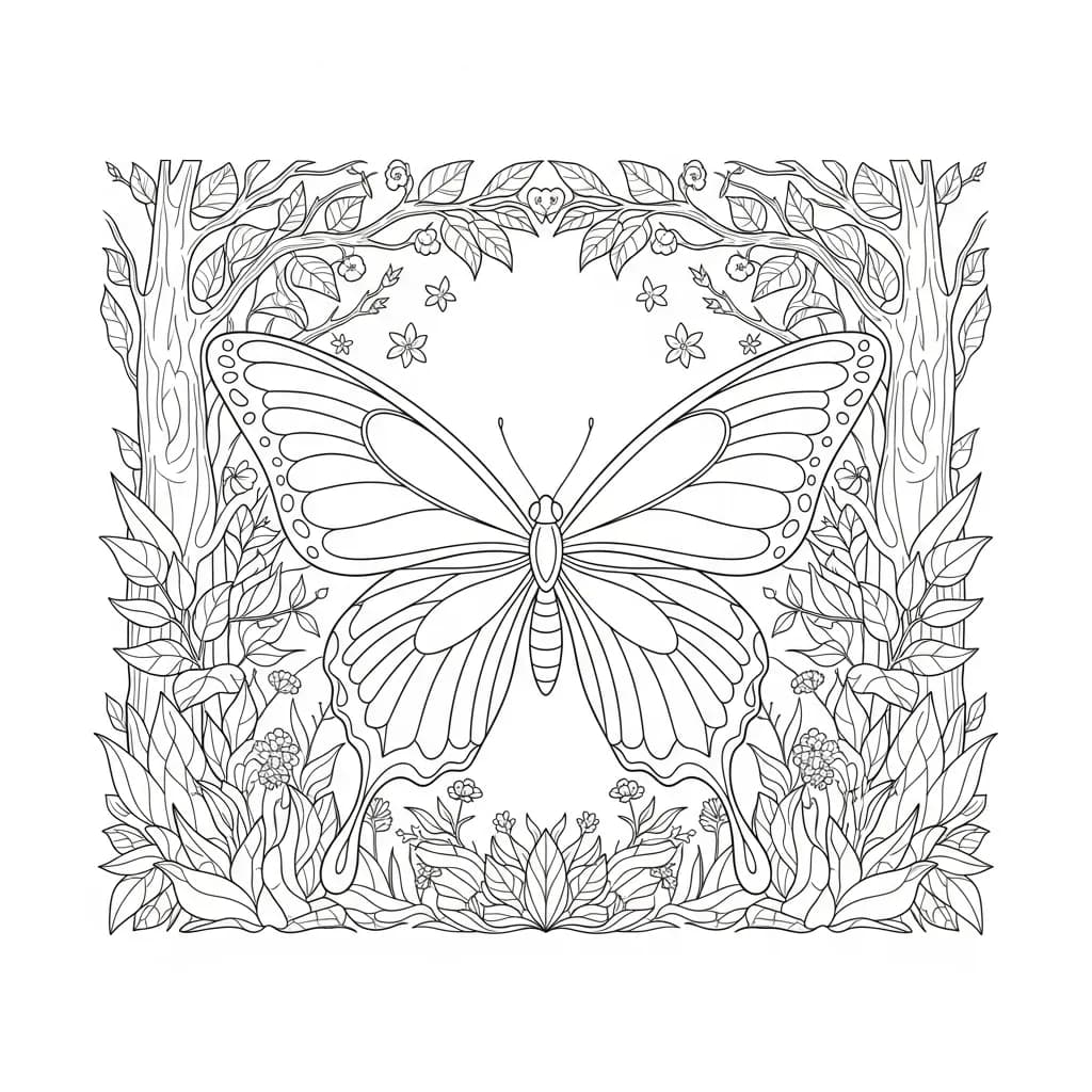 Desenho de Borboleta para Colorir e Imprimir