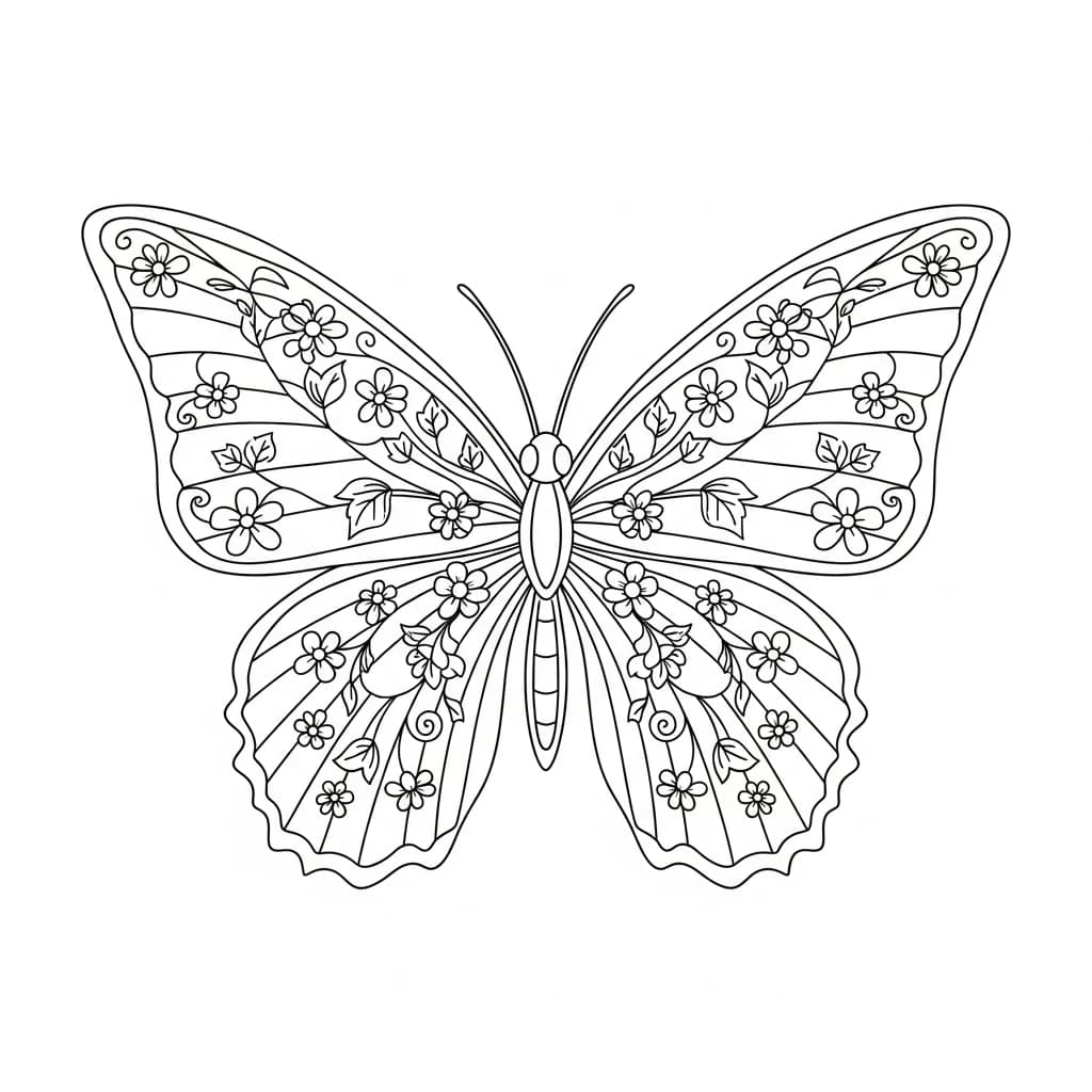 Desenho de Borboleta para Colorir e Imprimir