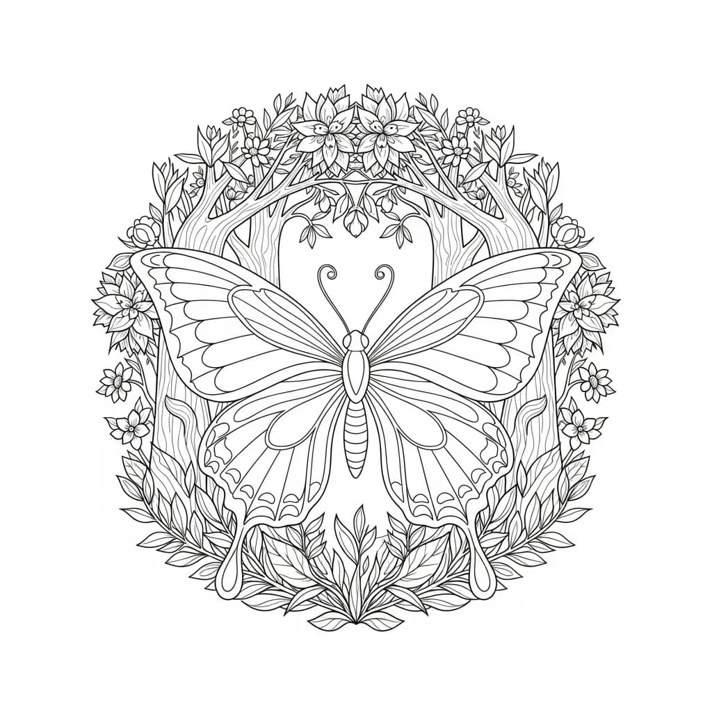 Desenho de Borboleta para Colorir e Imprimir