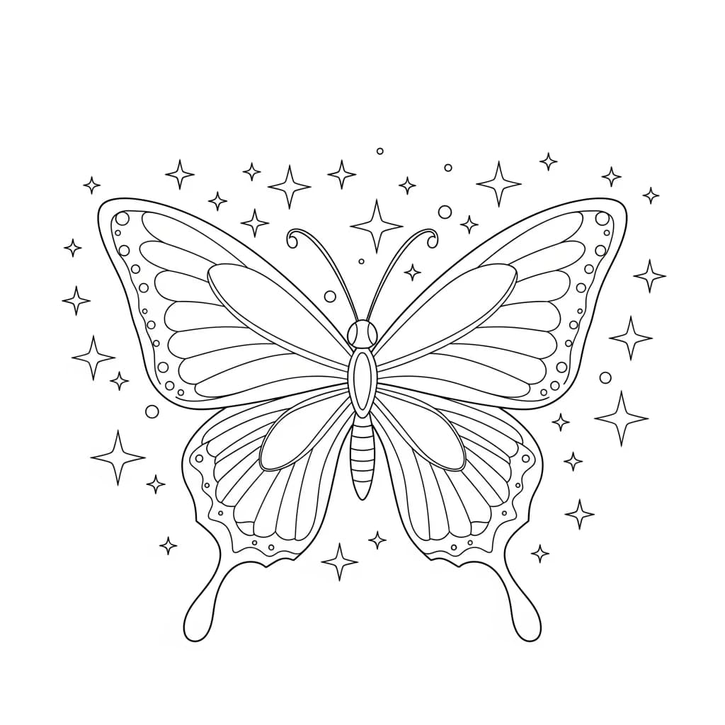 Desenho de Borboleta para Colorir e Imprimir