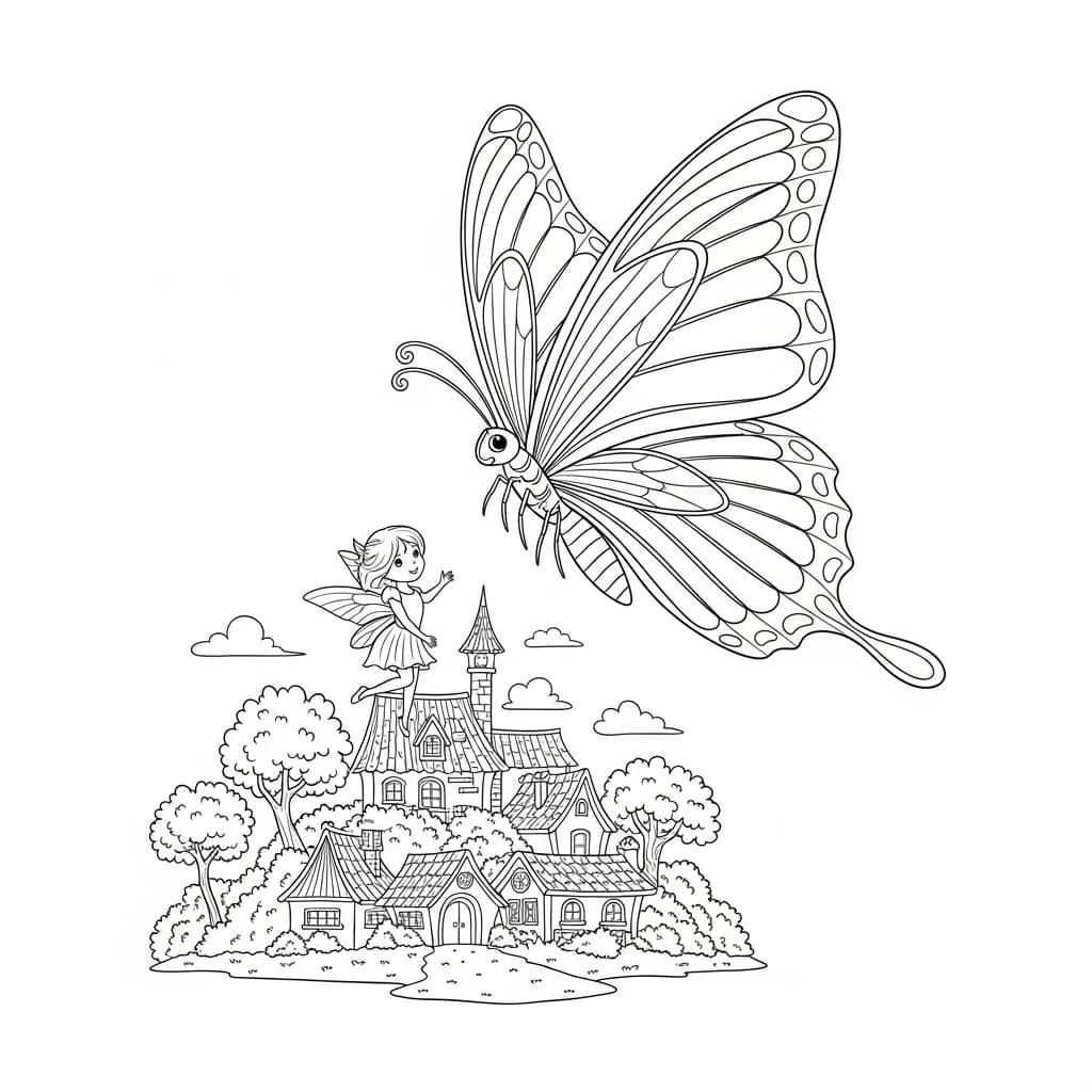 Desenho de Borboleta para Colorir e Imprimir