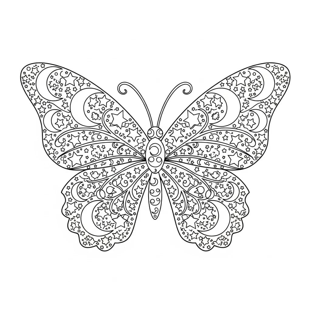 Desenho de Borboleta para Colorir e Imprimir