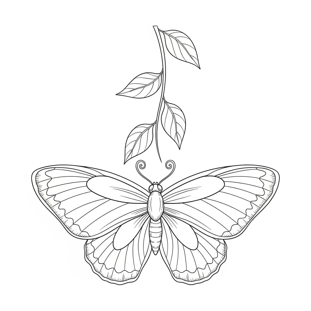 Desenho de Borboleta para Colorir e Imprimir