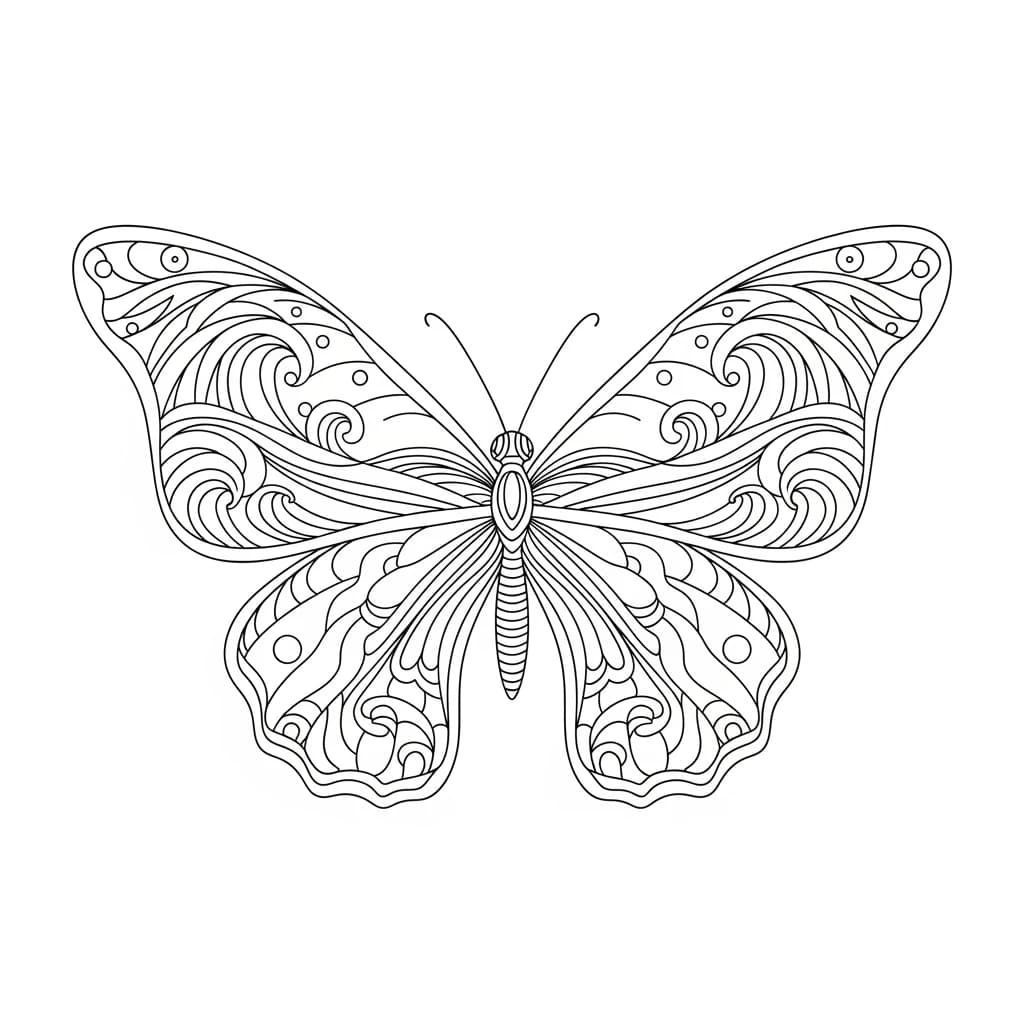 Desenho de Borboleta para Colorir e Imprimir